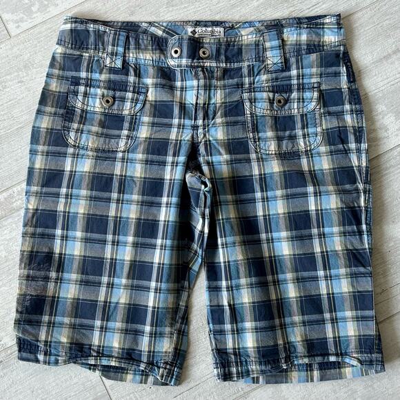 Columbia Pants - Vintage Columbia Bermuda shorts low rise plaid  Y2K blue outdoor skater golf 6